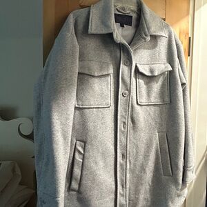 RACHEL Rachel Roy Light Gray Button-Up Jacket